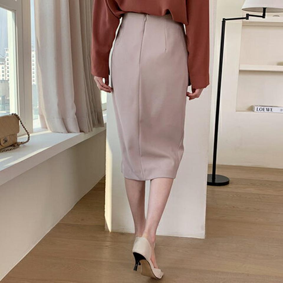スリットペンシルスカート・全3色・b67068 レディース 【sk】【スカート ミディ丈 ミディスカート ペンシル スリット 大人 きれいめ 単色 無地 シンプル オフィスカジュアル 通勤 秋 冬 韓国 ファッション】【ハイホリHIHOLLI】