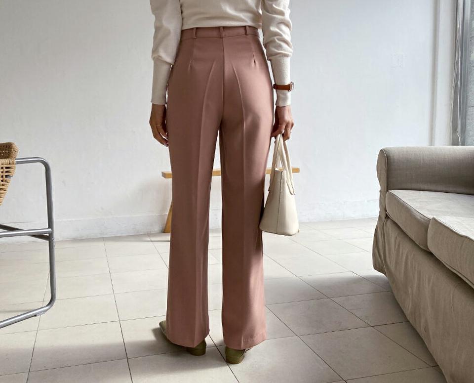 ≪人気商品再入荷≫タックワイドスラックス・全3色・t64981 レディース 【pt】韓国ファッション ボトムス パンツ スラックス ワイドスラックス 美脚 タック ベルトループ オフィスカジュアル ハイウエスト カラーパンツ 高見え スクールガール 無地 秋 冬