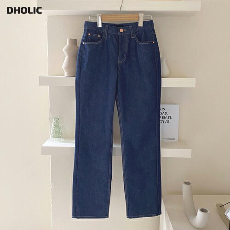 スリットエコデニムパンツ・全1色・t62884 レディース 【pt】【韓国 ファッション ボトムス パンツ ロング デニム ワイドデニム エコデニム デニムパンツ スリット ベルトループ スリム ストレート 美脚 10分丈 十分丈 カジュアル デイリー 秋 冬】