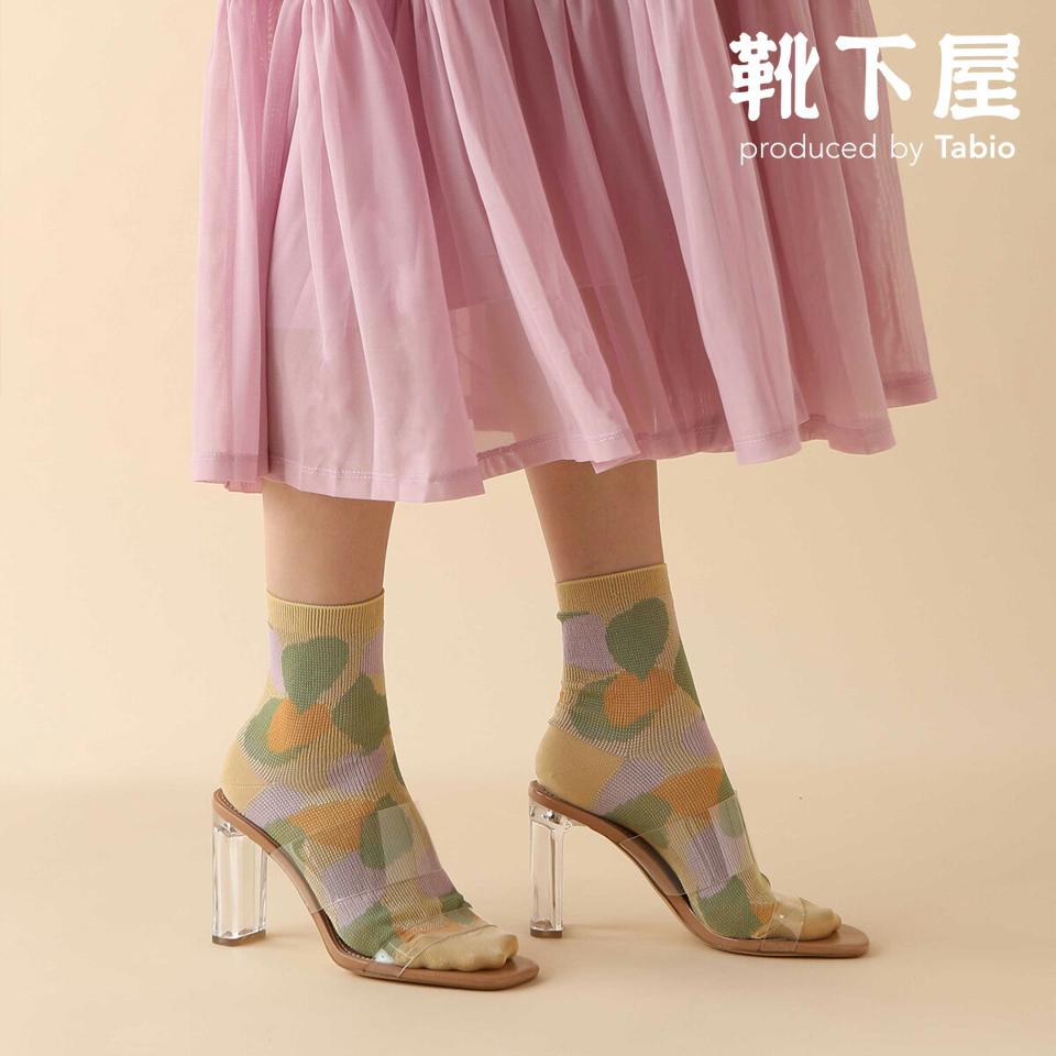 【あす楽】【Tabio】 くすみカラー模様ショートソックス / 靴下屋 靴下 タビオ くつ下 ショート レディース 日本製 2106ka