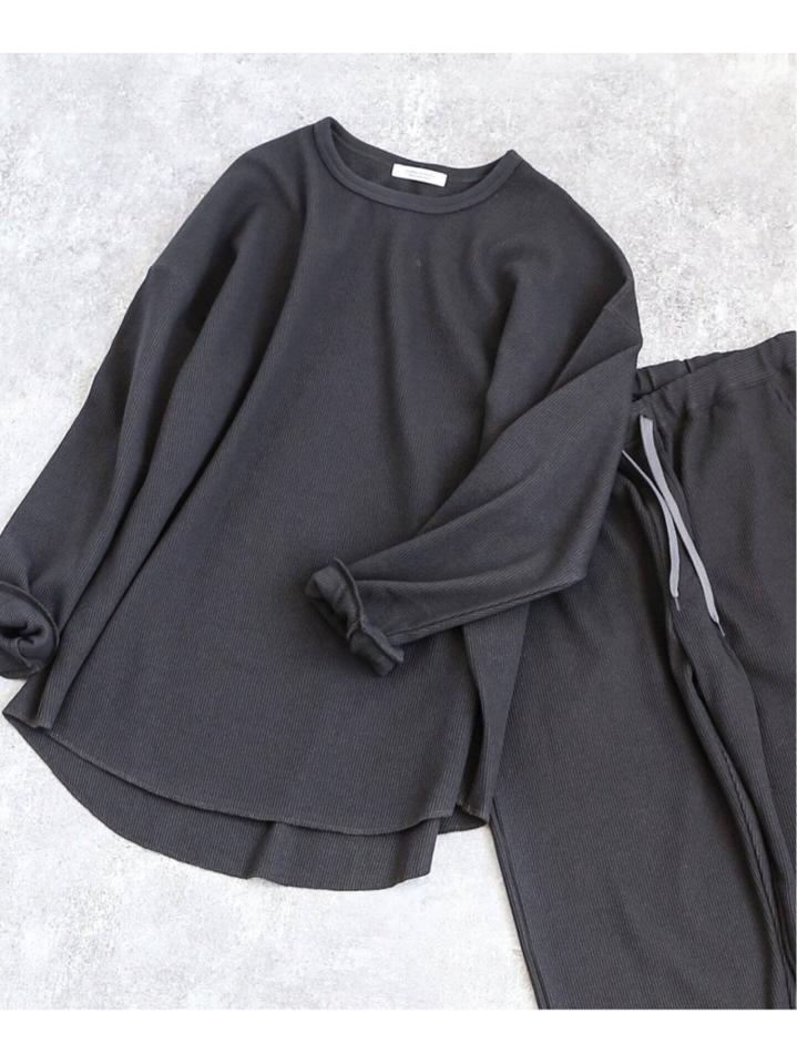 【ロンT+パンツ+巾着袋3点セット】T/Cワッフル ホームウェア セットアップ