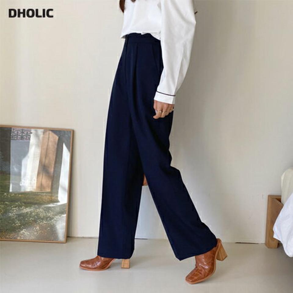 タックワイドスラックス・全3色・t56928 レディース 【pt】【韓国 ファッション ボトムス パンツ スラックス ワイドスラックス 美脚 タック ベルトループ オフィスカジュアル ハイウエスト 無地 体型カーバー 秋 春】