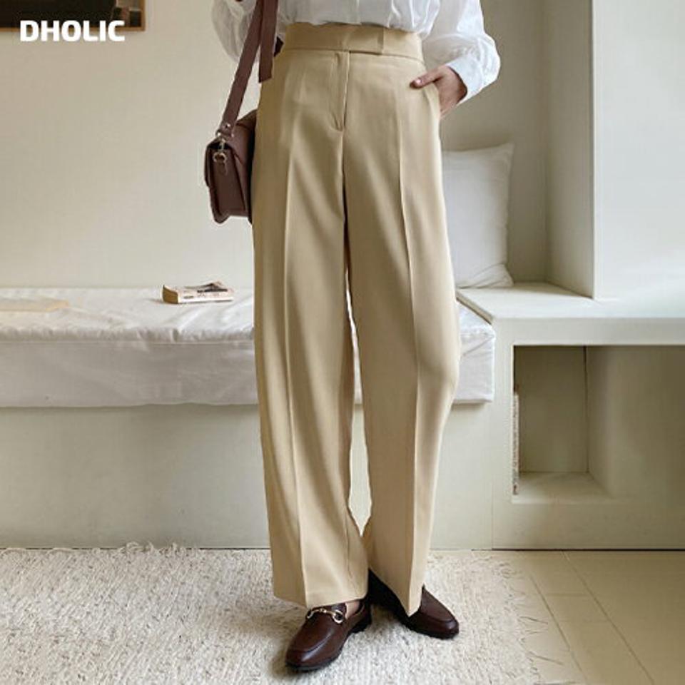 ワイドスラックス・全3色・t63272 レディース 【pt】【韓国 ファッション ボトムス パンツ ロング ロングパンツ ワイドスラック スラックスパンツ ワイド ルーズ ゆったり 10分丈 十分丈 カジュアル デイリー 秋 春】【NIJU】