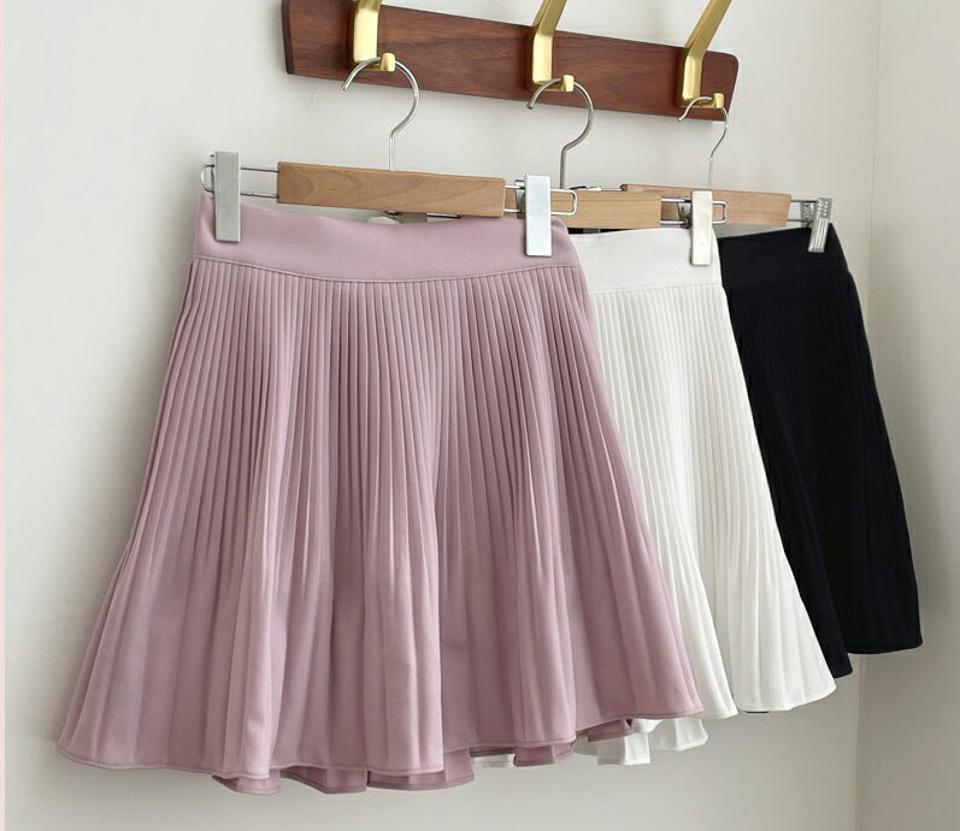 プリーツキュロットショートパンツ・全5色・b63242 レディース 【pt】【韓国 ファッション ボトムス パンツ ミニ ミニスカートパンツ ガーリー スカートパンツ プリーツ ウエストゴム カジュアル 体型カーバー 秋 春】【NIJU】