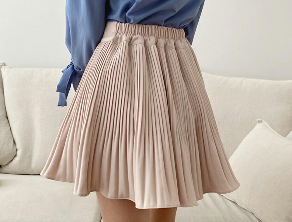 プリーツキュロットショートパンツ・全5色・b63242 レディース 【pt】【韓国 ファッション ボトムス パンツ ミニ ミニスカートパンツ ガーリー スカートパンツ プリーツ ウエストゴム カジュアル 体型カーバー 秋 春】【NIJU】