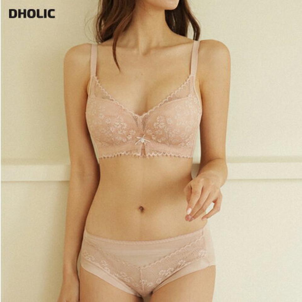 シアーボリュームブラ&ショーツSET・全3色・e44502 レディース 【uw】【韓国 ファッション アンダーウェア ランジェリー 下着 セット ブラジャー ブラ ショーツ パンツ セクシー ラブリー ロマンチック メッシュ 花柄 レース ソフトワイヤー 大人 上品 秋 春】