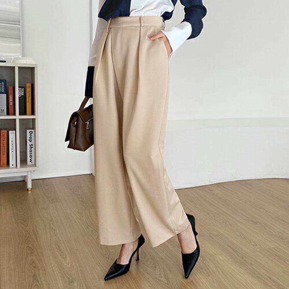 【只今10%OFF】ボタンラップパンツ・全4色・t67146 レディース 【pt】【パンツ ズボン ロングパンツ 単色 無地 シンプル 大人 きれいめ オフィスカジュアル 秋 春 韓国 ファッション】【ハイホリHIHOLLI】