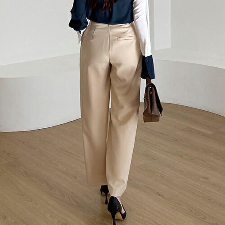 【只今10%OFF】ボタンラップパンツ・全4色・t67146 レディース 【pt】【パンツ ズボン ロングパンツ 単色 無地 シンプル 大人 きれいめ オフィスカジュアル 秋 春 韓国 ファッション】【ハイホリHIHOLLI】