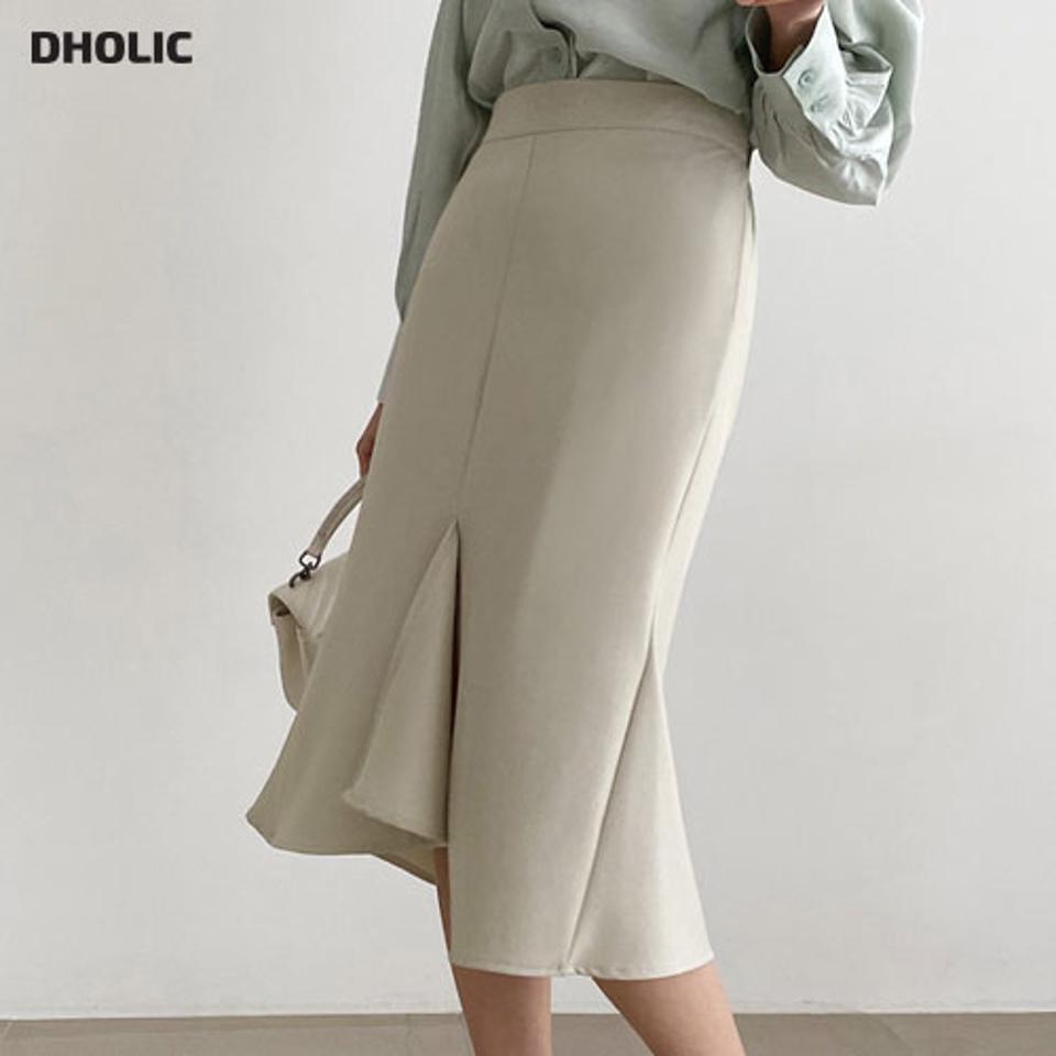 スリットマーメイドスカート・全3色・b67092 レディース 【sk】【スカート ミディ丈 ミディスカート マーメイド マーメイドスカート フェミニン スリット オフィスカジュアル 上品 大人 きれいめ 秋 春 韓国 ファッション】【ハイホリHIHOLLI】