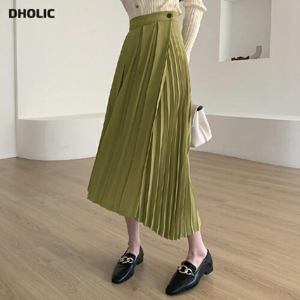 ダブルプリーツスカート・全3色・t67143 レディース 【sk】【スカート ロング ロングスカート プリーツ プリーツスカート フェミニン シンプル 単色 大人 きれいめ 秋 春 韓国 ファッション】【ハイホリHIHOLLI】