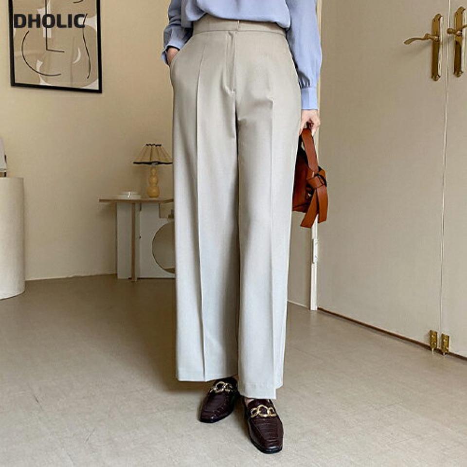 シークレットゴムワイドスラックス・全3色・b67148 レディース 【pt】【スラックス パンツ ズボン ロングパンツ ワイドスラックス ワイド 単色 無地 シンプル 大人 きれいめ オフィスカジュアル 秋 春 韓国 ファッション】【ハイホリHIHOLLI】