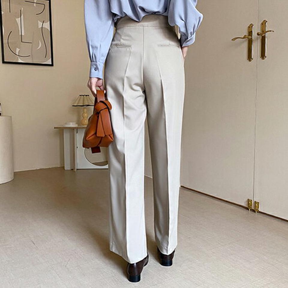 シークレットゴムワイドスラックス・全3色・b67148 レディース 【pt】【スラックス パンツ ズボン ロングパンツ ワイドスラックス ワイド 単色 無地 シンプル 大人 きれいめ オフィスカジュアル 秋 春 韓国 ファッション】【ハイホリHIHOLLI】