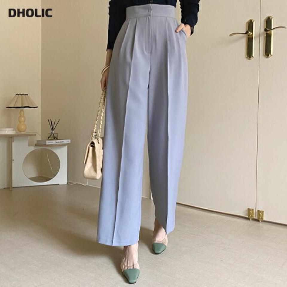 ツータックワイドスラックス・全3色・t67145 レディース 【pt】【スラックス ワイドスラックス ワイドパンツ パンツ ズボン ロングパンツ ツータック 単色 無地 シンプル 大人 きれいめ オフィスカジュアル 秋 春 韓国 ファッション】【ハイホリHIHOLLI】