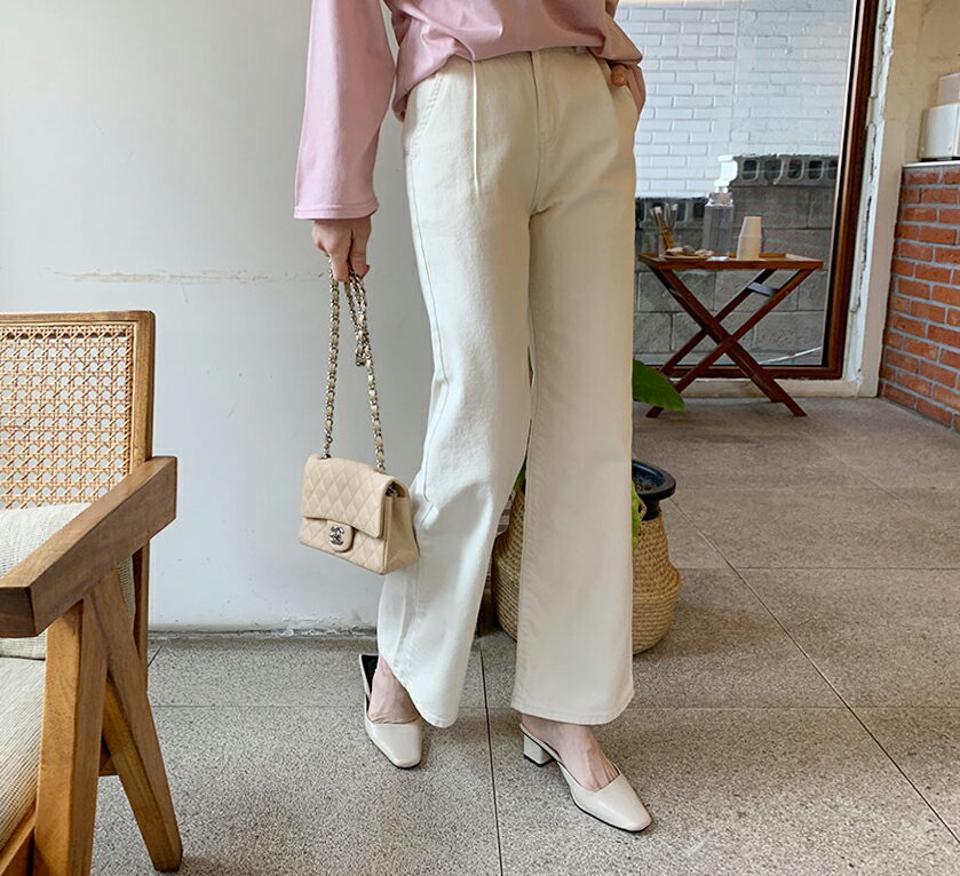 コットンワイドパンツ・全2色・t61655 レディース 【pt】【韓国 ファッション ボトムス パンツ ロング ワイド ワイドパンツ コットン ハイウエスト シンプル 無地 ルーズ 体型カーバー 秋 春】