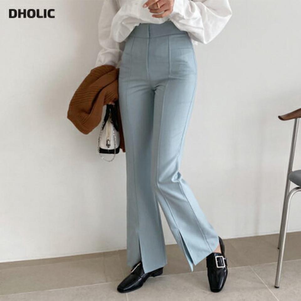 【只今10%OFF】スリットポイントパンツ・全3色・67095 レディース 【pt】【パンツ ズボン ロングパンツ スリット 単色 無地 シンプル 大人 きれいめ 秋 春 冬 韓国 ファッション】【ハイホリHIHOLLI】