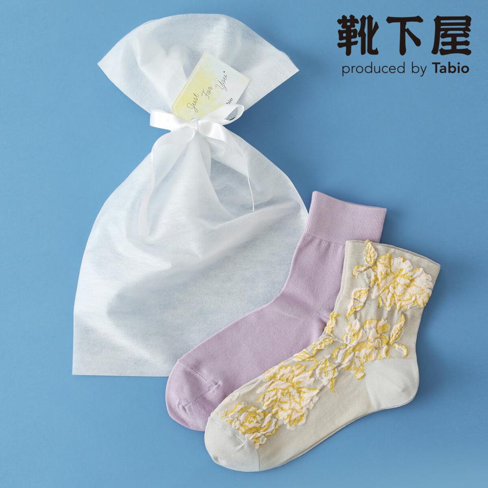 【あす楽】【靴下屋】 【WEB限定】JUST FOR YOU(ライラック) / 靴下 タビオ Tabio くつ下 クルー セット ギフト プレゼント ホワイトデー レディース 日本製 母の日