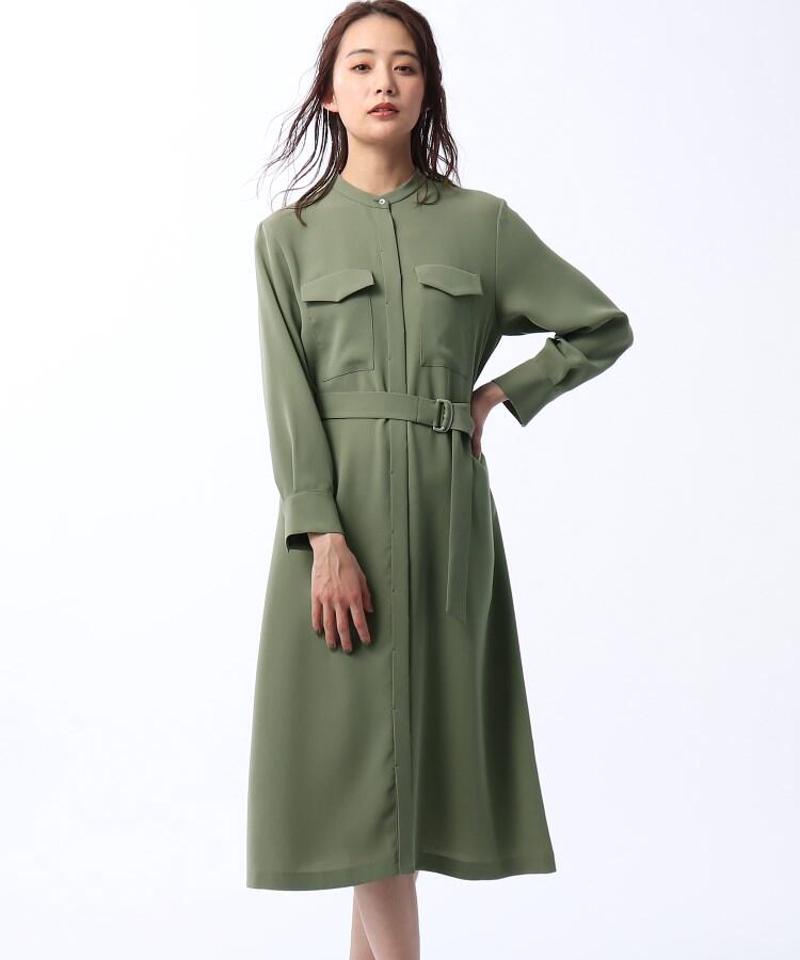 ◆バンドカラーシャツワンピース