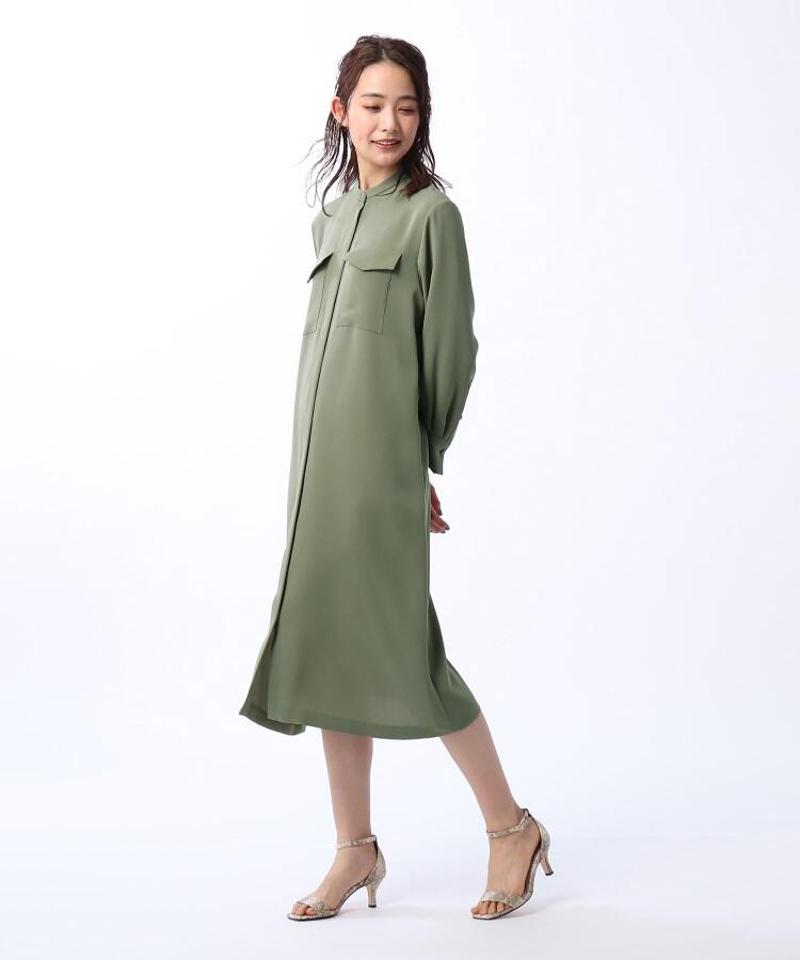 ◆バンドカラーシャツワンピース