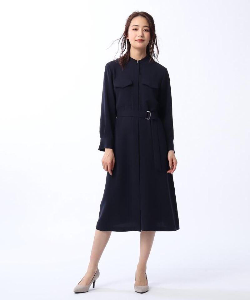 ◆バンドカラーシャツワンピース