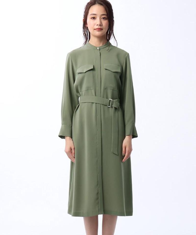 ◆バンドカラーシャツワンピース