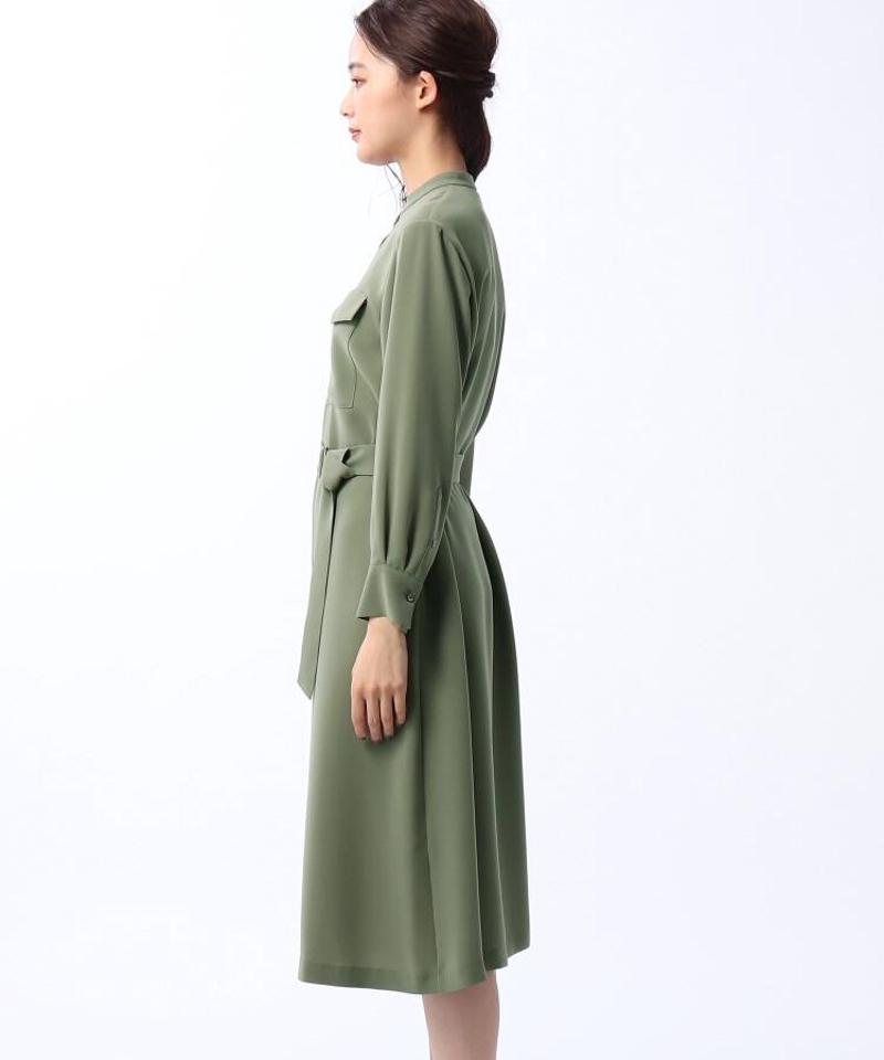 ◆バンドカラーシャツワンピース