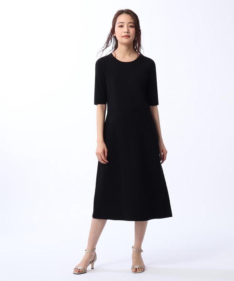 ◆レーヨン混ストレッチニットワンピース