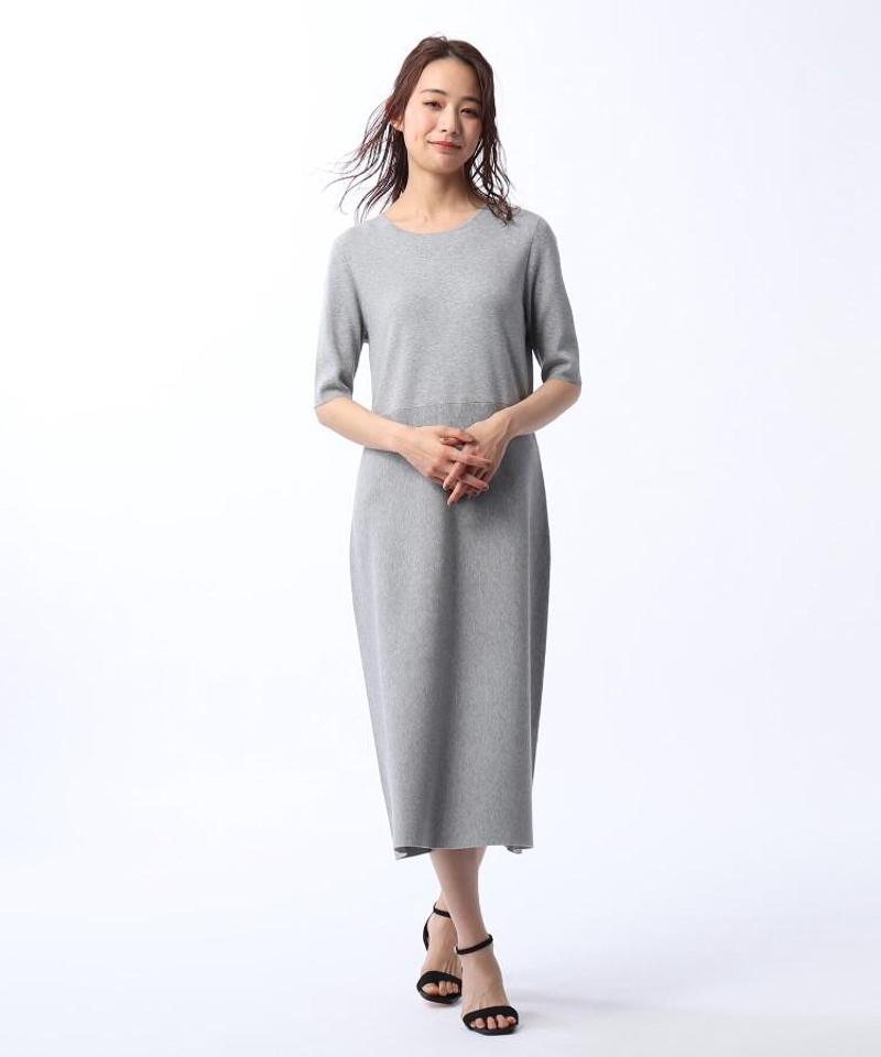 ◆レーヨン混ストレッチニットワンピース