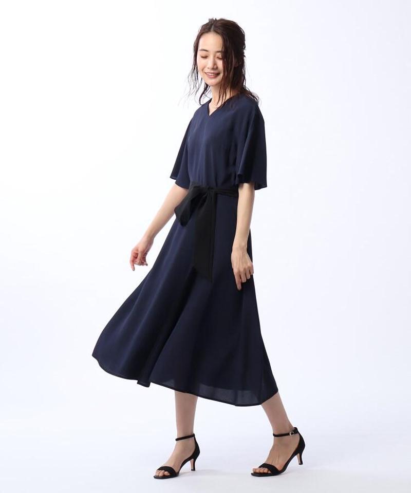 ◆袖フレアラップ風ワンピース