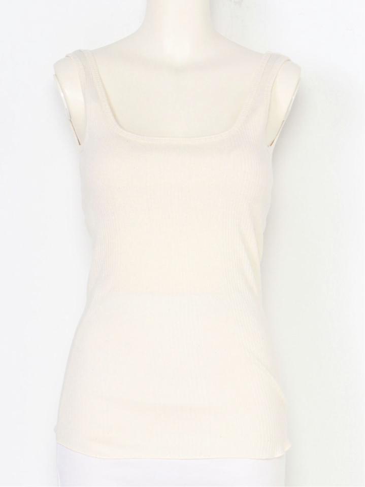 Organic Cotton ランダムリブバックオープン ブラタンク EMILY WEEK * IENA◆