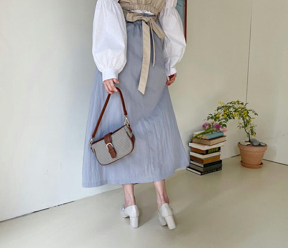 タックフレアスカート・全3色・t65013 レディース 【sk】【韓国 ファッション ボトムス スカート ロング ロングスカート Aライン カジュアル レッグカバー バックゴム 体型カバー フェミニン デイリー 秋 春】