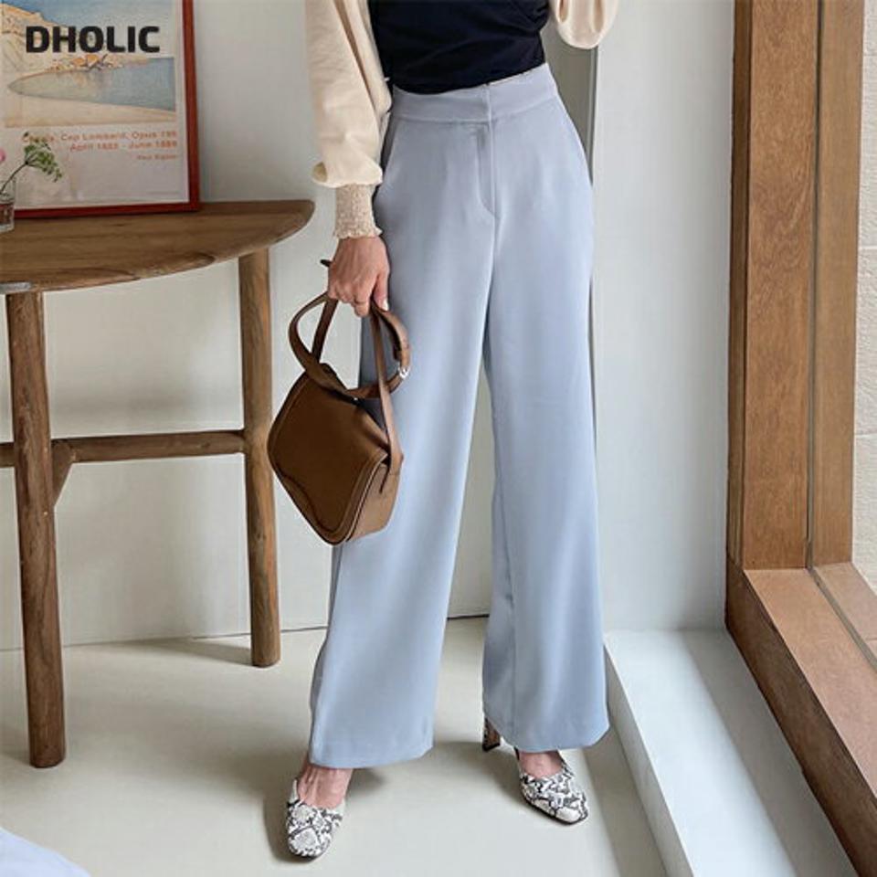 ワイドスラックス・全4色・t65007 レディース 【pt】【韓国 ファッション ボトムス パンツ スラックス ストレート シック トレンディ ワイド ワイドスラックス オフィスカジュアル カジュアル 体型カーバー 秋 春】