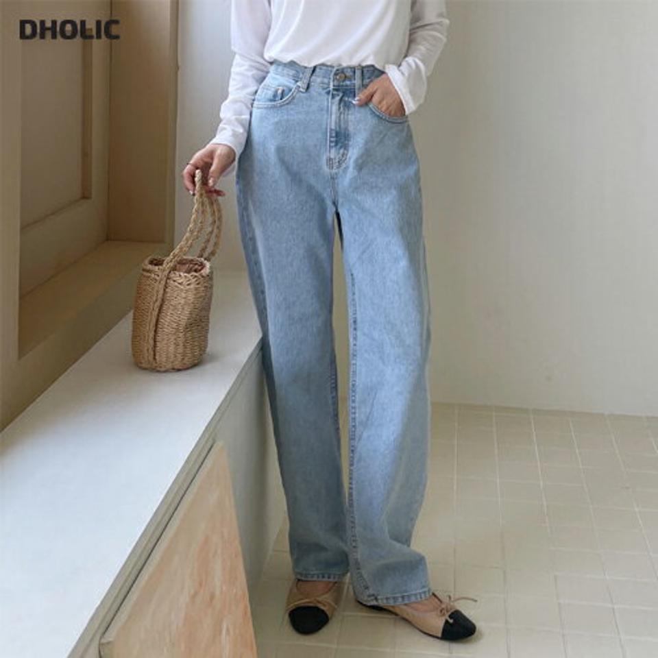 ハイウエストワイドデニムパンツ・全2色・t65018 レディース 【pt】【韓国 ファッション ボトムス パンツ ロング デニム ロングデニム デニムパンツ ハイウエスト ベルトループ スリム ストレート 美脚 10分丈 十分丈 カジュアル デイリー 秋 春】