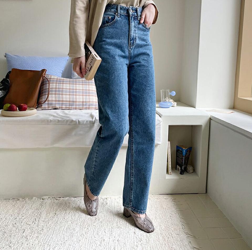 ハイウエストワイドデニムパンツ・全2色・t65018 レディース 【pt】【韓国 ファッション ボトムス パンツ ロング デニム ロングデニム デニムパンツ ハイウエスト ベルトループ スリム ストレート 美脚 10分丈 十分丈 カジュアル デイリー 秋 春】