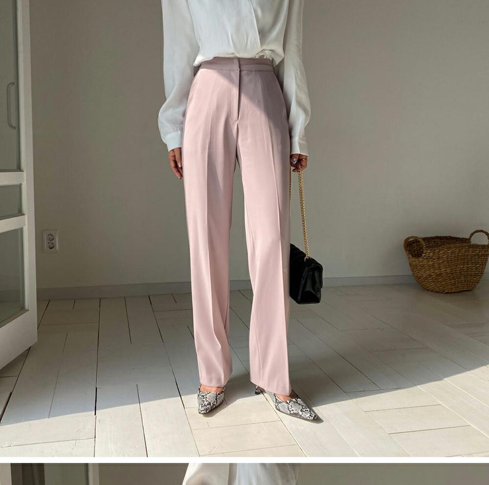 シークレットゴムホックスラックス・全3色・b62974 レディース 【pt】【韓国 ファッション ボトムス パンツ スラックス ストレート ボリューム ウエストゴム オフィスカジュアル カジュアル ハイウエスト 無地 体型カーバー 秋 春】