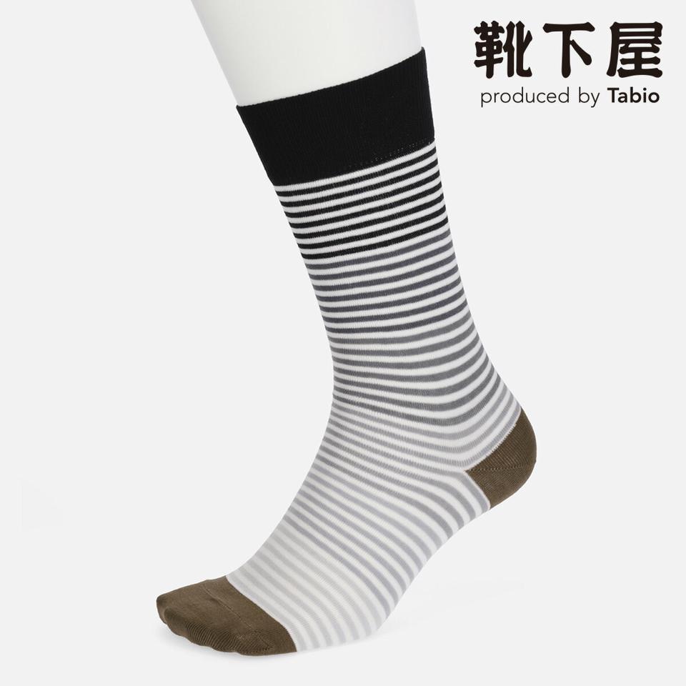 【あす楽】【Tabio MEN】 メンズ グラデーションボーダーソックス / 靴下屋 靴下 タビオ くつ下 クルー メンズ 日本製 2106sl