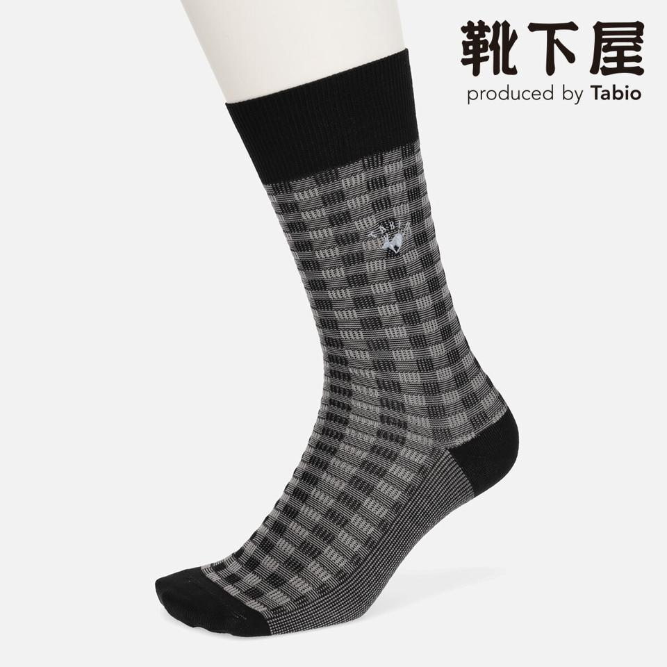 【あす楽】【Tabio MEN】 メンズ タビット刺繍ブロックリンクスソックス / 靴下屋 靴下 タビオ くつ下 クルー メンズ 日本製