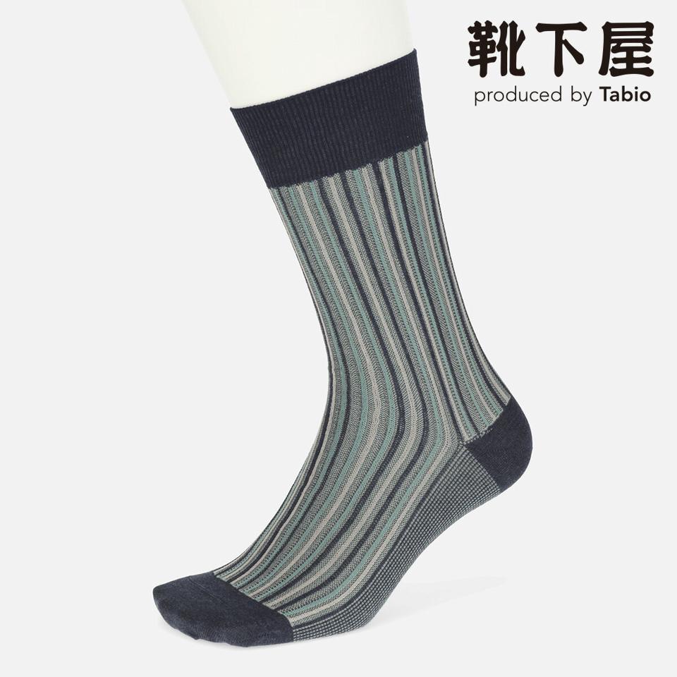 【あす楽】【Tabio MEN】 メンズ メランジカラーストライプソックス / 靴下屋 靴下 タビオ くつ下 クルー メンズ 日本製 2106sl