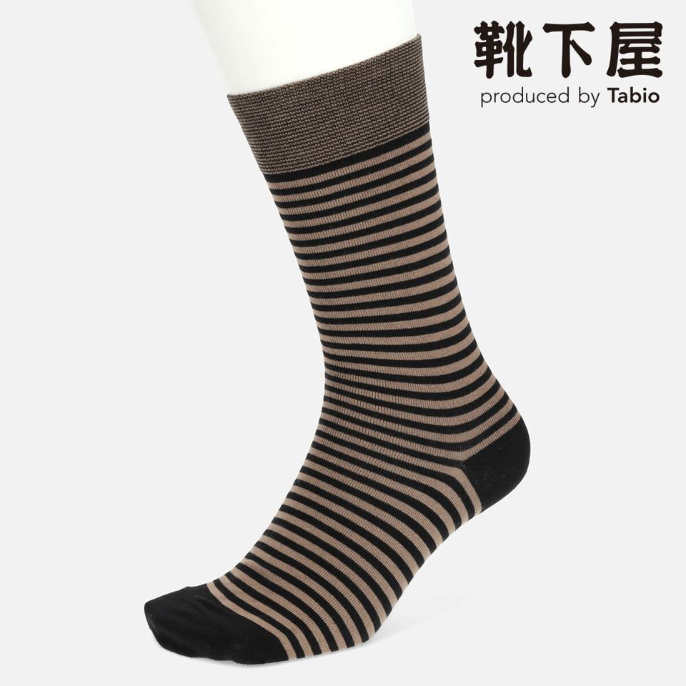 【あす楽】【Tabio MEN】 メンズ ゴム口ピンボーダーソックス / 靴下屋 靴下 タビオ くつ下 クルー メンズ 日本製