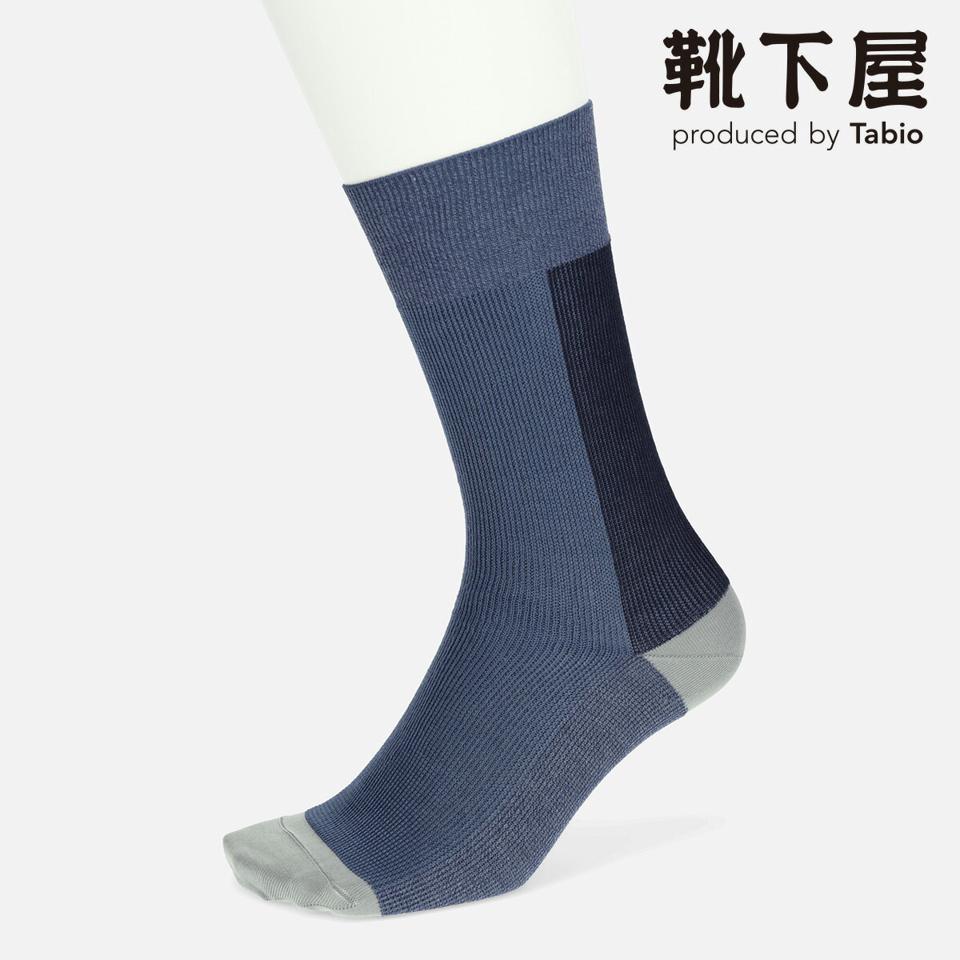 【あす楽】【Tabio MEN】 メンズ 撚り杢ブロックソックス / 靴下屋 靴下 タビオ くつ下 クルー メンズ 日本製