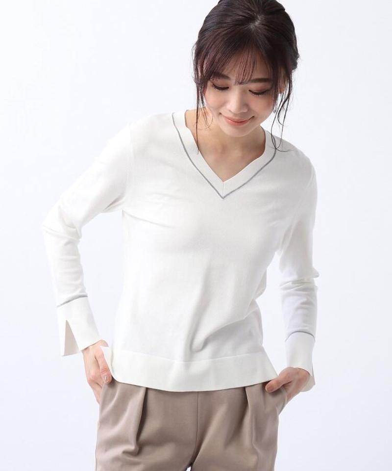 ◆配色ラインニットプルオーバー