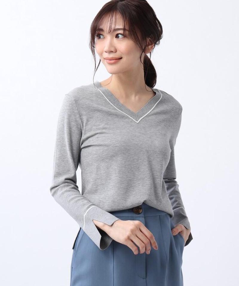 ◆配色ラインニットプルオーバー