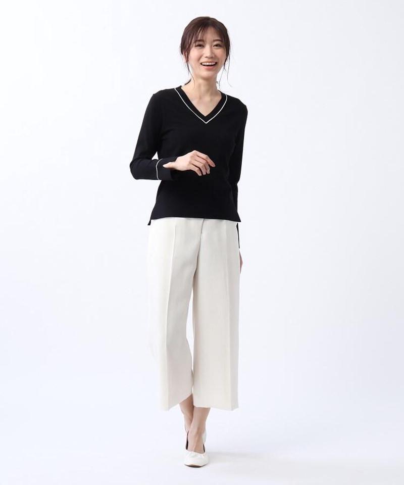 ◆配色ラインニットプルオーバー