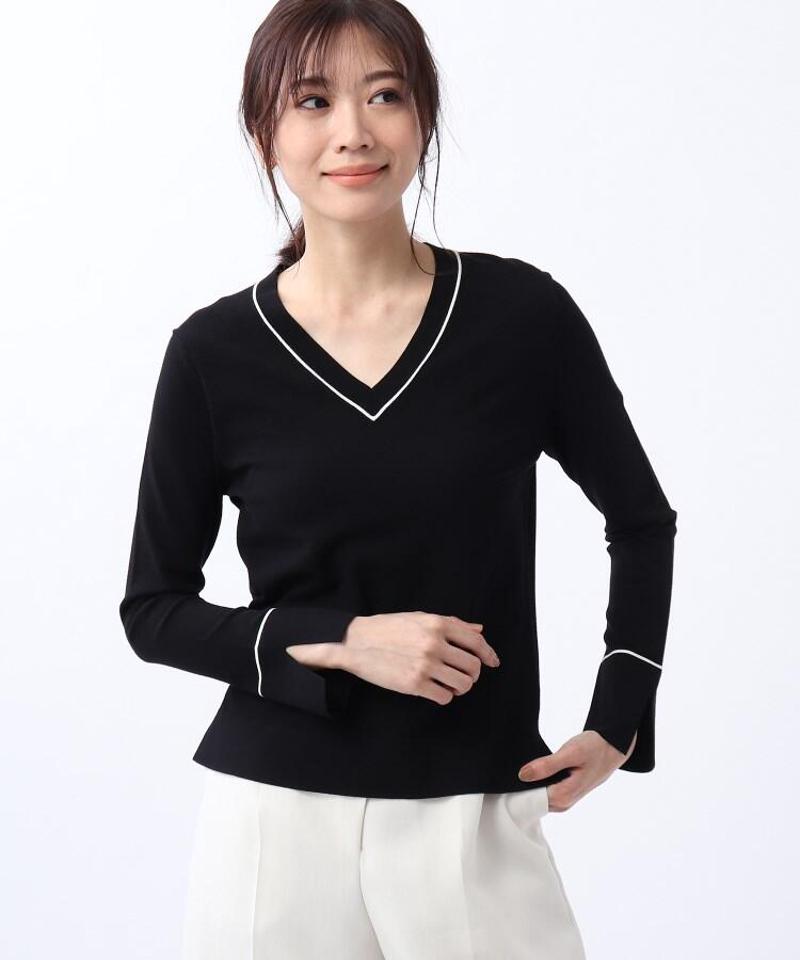 ◆配色ラインニットプルオーバー