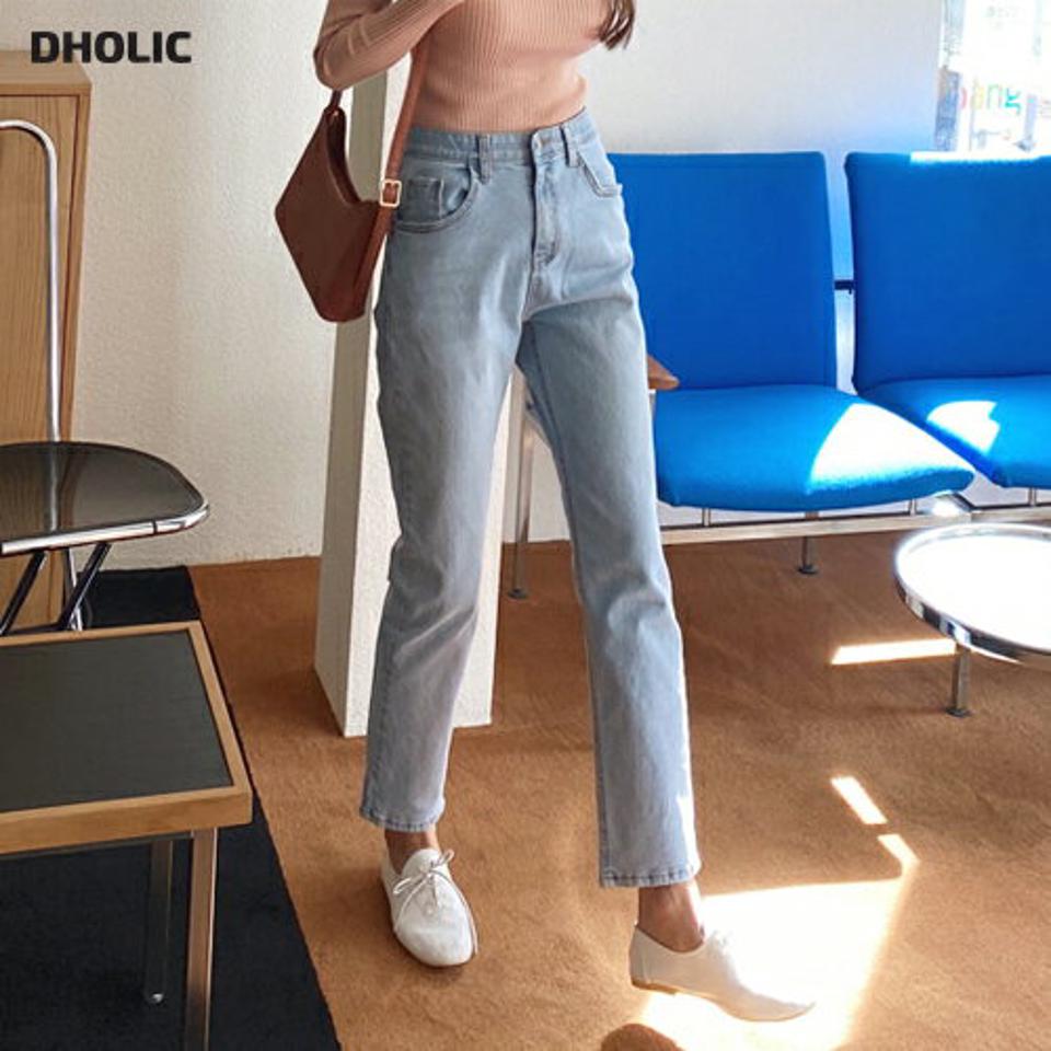 【マラソン特価】ウエストゴムデニムパンツ・全2色・t56978 レディース 【pt】 韓国 ファッション ボトムス パンツ ロング デニム デニムパンツ ハイウエスト ベルトループ スリム ストレート 美脚 10分丈 十分丈 カジュアル デイリー 秋 春