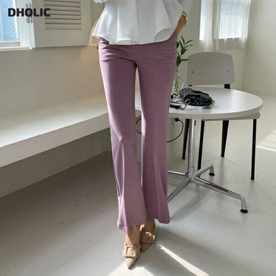 2TYPEスラックスパンツ・全6色・t67179 レディース 【pt】【スラックス パンツ ズボン ロングパンツ ストレート ブーツカット 単色 無地 シンプル カジュアル 大人 きれいめ 春 秋 韓国 ファッション】【ハイホリHIHOLLI】