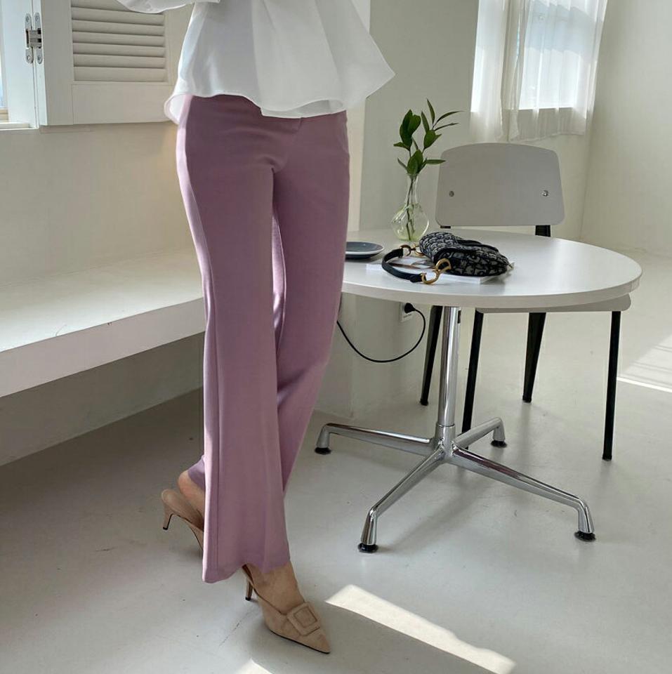 2TYPEスラックスパンツ・全6色・t67179 レディース 【pt】【スラックス パンツ ズボン ロングパンツ ストレート ブーツカット 単色 無地 シンプル カジュアル 大人 きれいめ 春 秋 韓国 ファッション】【ハイホリHIHOLLI】