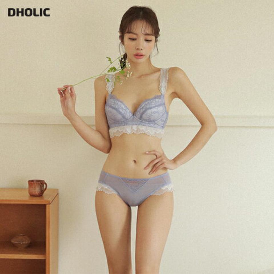 ウィングレースブラ&ショーツ・全3色・e44506 レディース 【uw】 韓国ファッション アンダーウェア ランジェリー 下着 セット ブラジャー ブラ ショーツ パンツ レース ノンワイヤー 大人 上品 体型カバー 秋 春