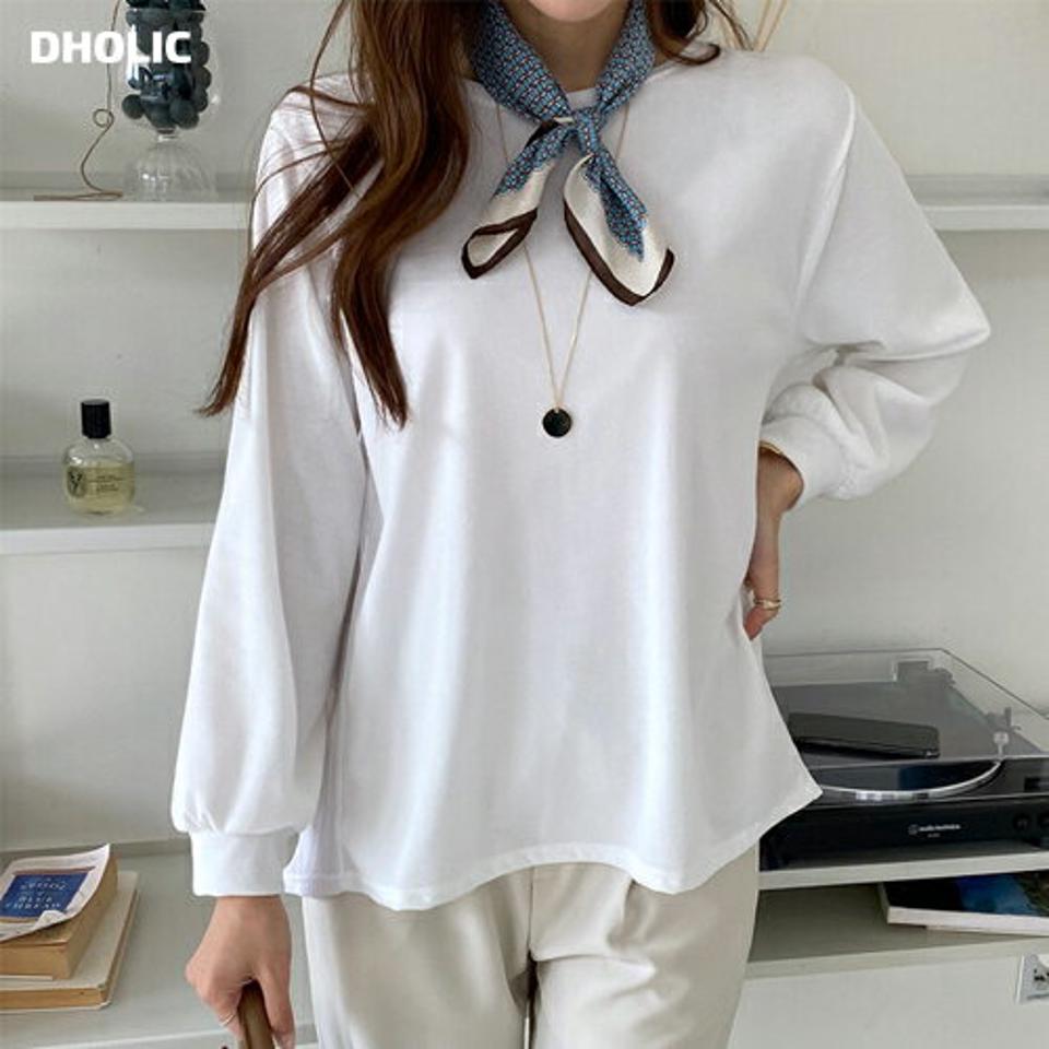 アンバランスバックプリーツTシャツ・全2色・t67162 レディース 【tops】【トップス Tシャツ プリーツ プリーツトップス バックシャン バックコンシャス 長袖 アンバランス 大人 きれいめ 春 秋 韓国 ファッション】【ハイホリHIHOLLI】