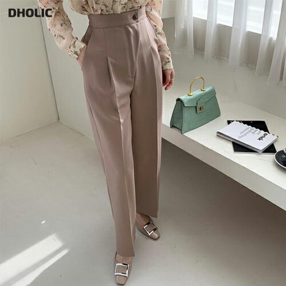 ダイアゴナルラインスラックス・全3色・t67177 レディース 【pt】【スラックス パンツ ズボン ロングパンツ ダイアゴナル 単色 無地 シンプル ベーシック オフィスカジュアル きれいめ 春 秋 韓国 ファッション】【ハイホリHIHOLLI】