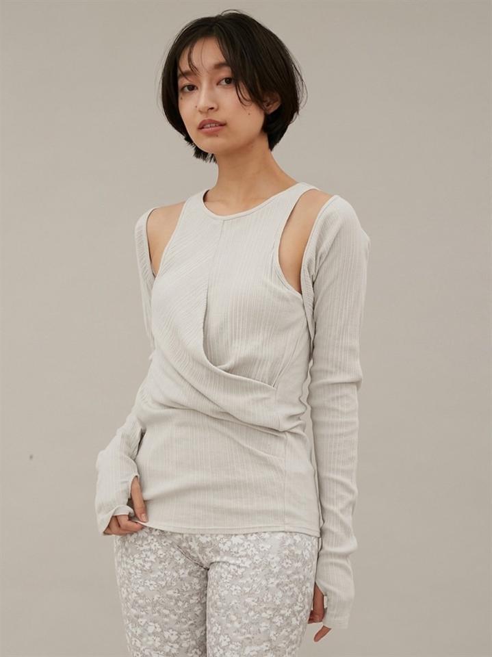 【emmi yoga】スリーブボレロ付きタンクトップ